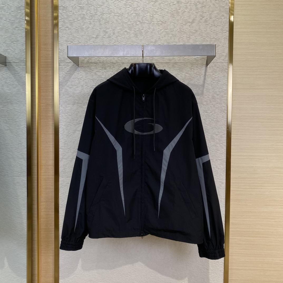 Balenciaga Loop Sports Icon Large Tracksuit Jacket In Black And Grey  - DesignerGu