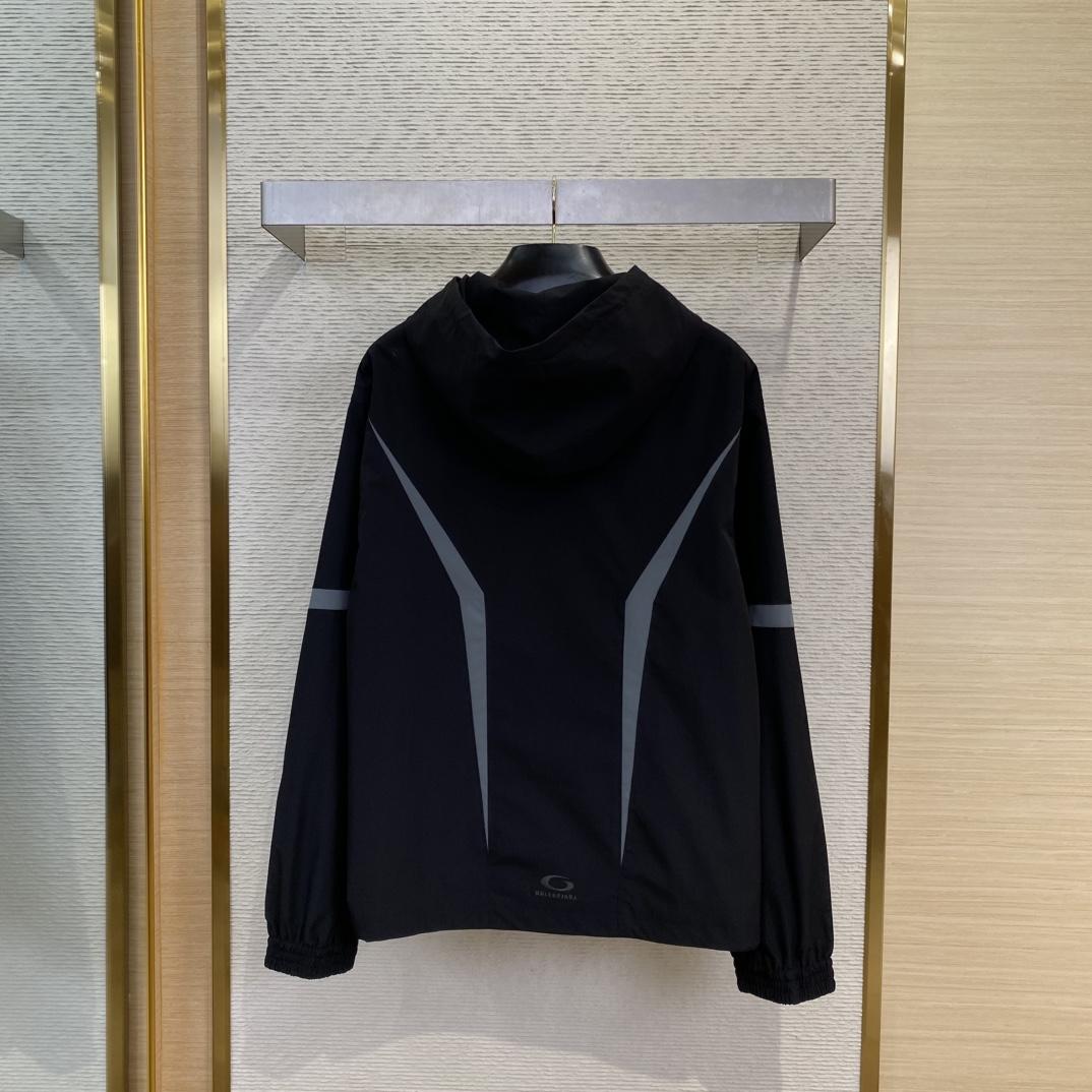 Balenciaga Loop Sports Icon Large Tracksuit Jacket In Black And Grey  - DesignerGu