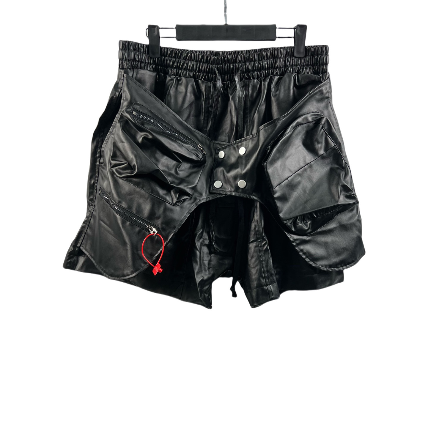 Vujade Brushed Wax Black Coating Corts Cargo Shorts - DesignerGu