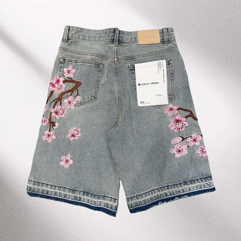 Purple-Brand Denim Shorts    1365 - DesignerGu