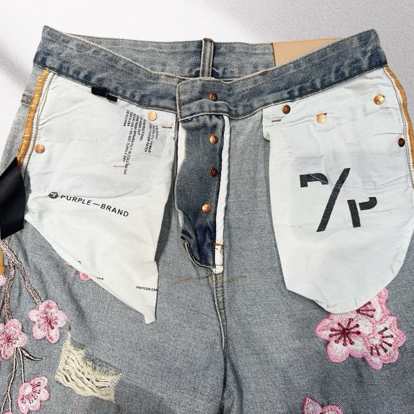 Purple-Brand Denim Shorts    1365 - DesignerGu