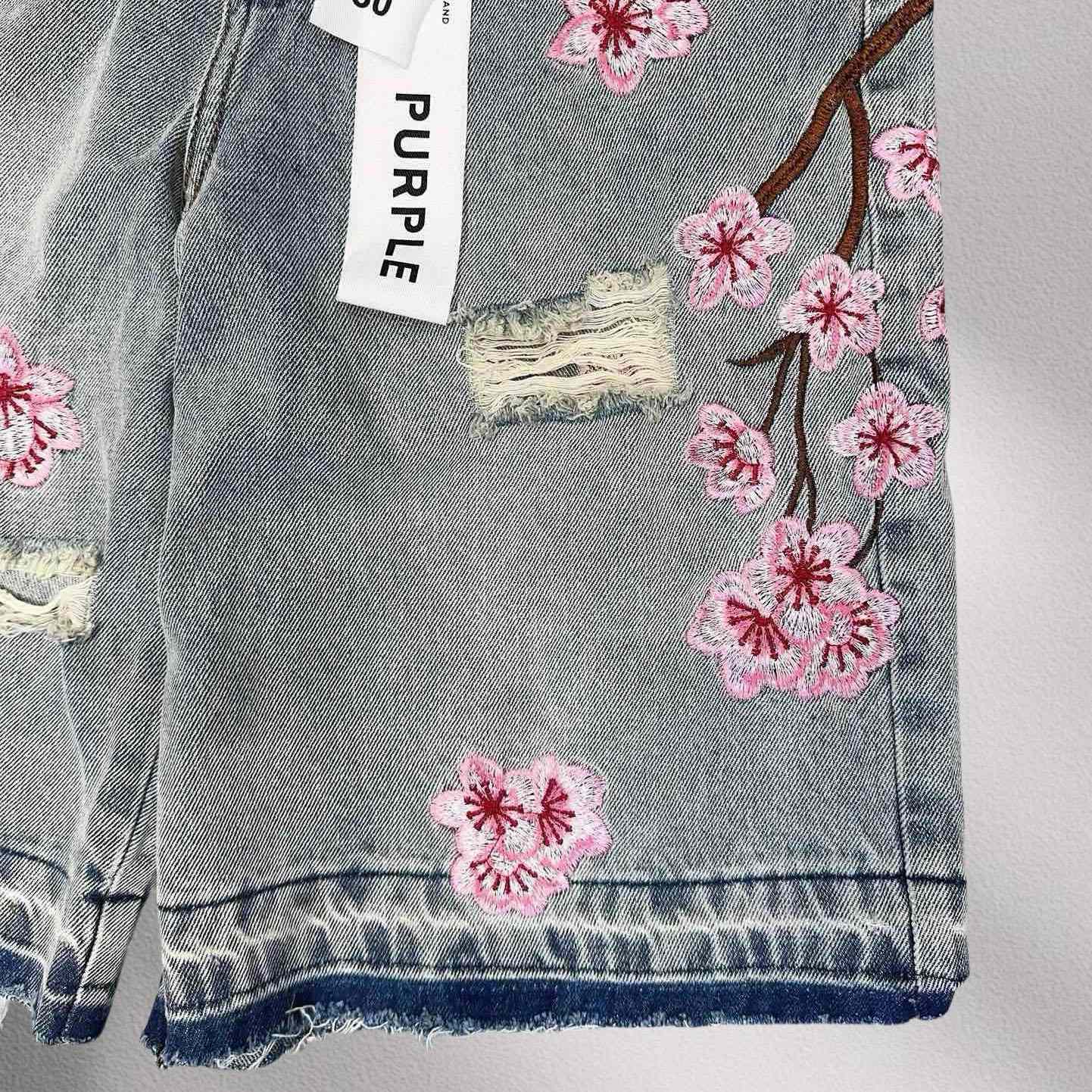 Purple-Brand Denim Shorts    1365 - DesignerGu
