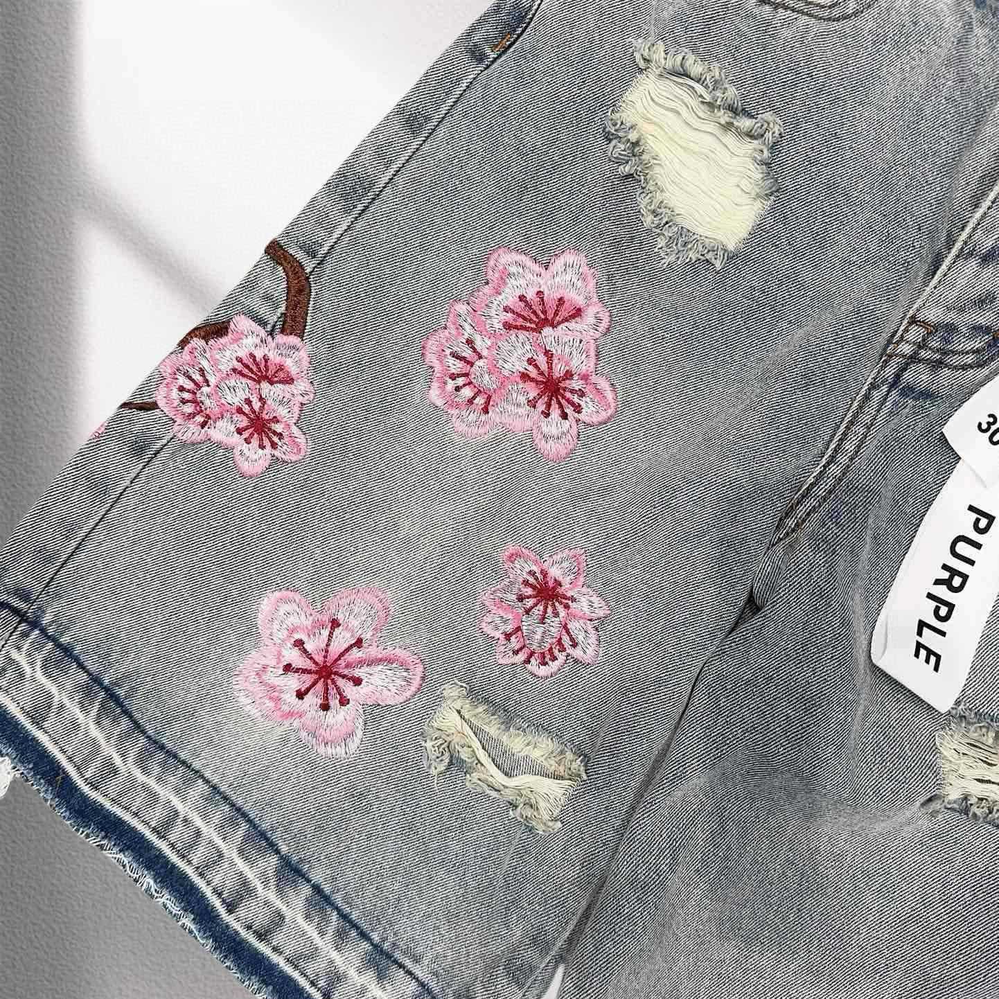 Purple-Brand Denim Shorts    1365 - DesignerGu