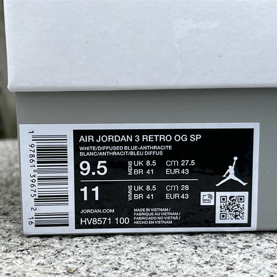 A Ma Maniére x Air Jordan 3 OG SP “Diffused Blue”   HV8571-100  - DesignerGu