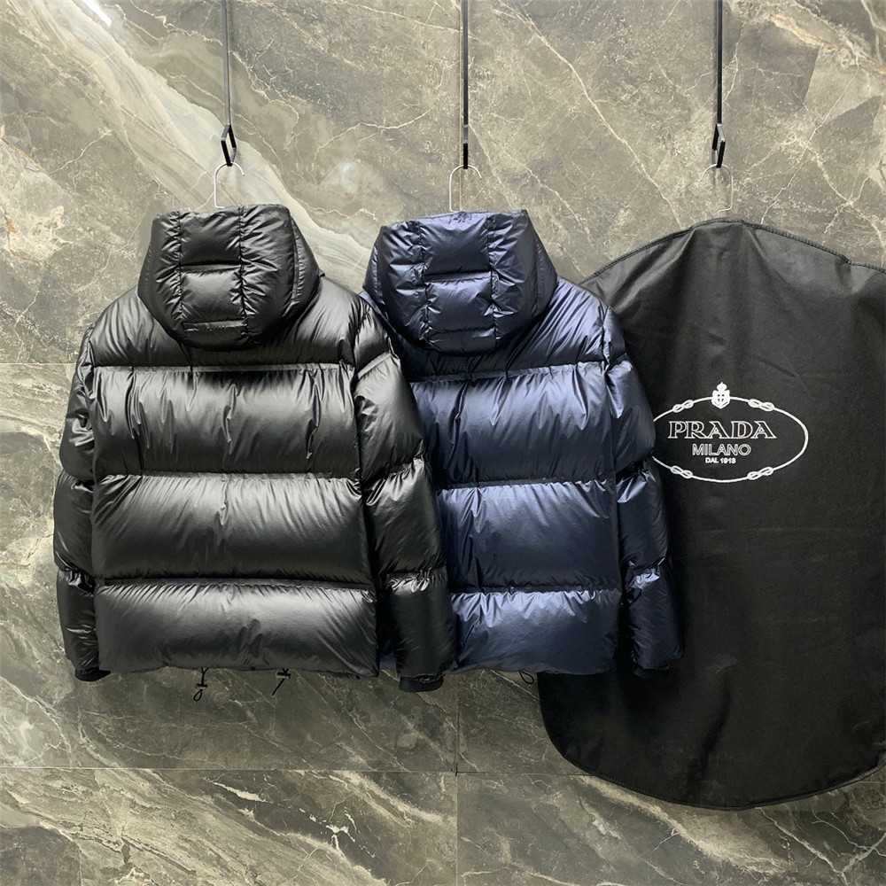 Prada Logo Print Zipper Down Jacket(Inseparable Hat) - 