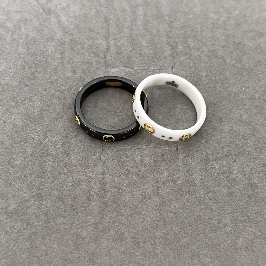 Gucci Icon Ring 18k With Interlocking G In Black - 