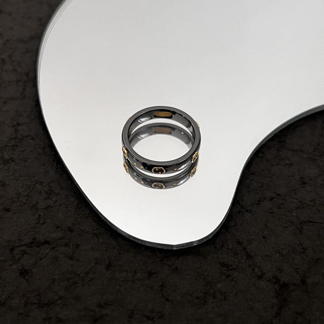 Gucci Icon Ring 18k With Interlocking G In Black - 