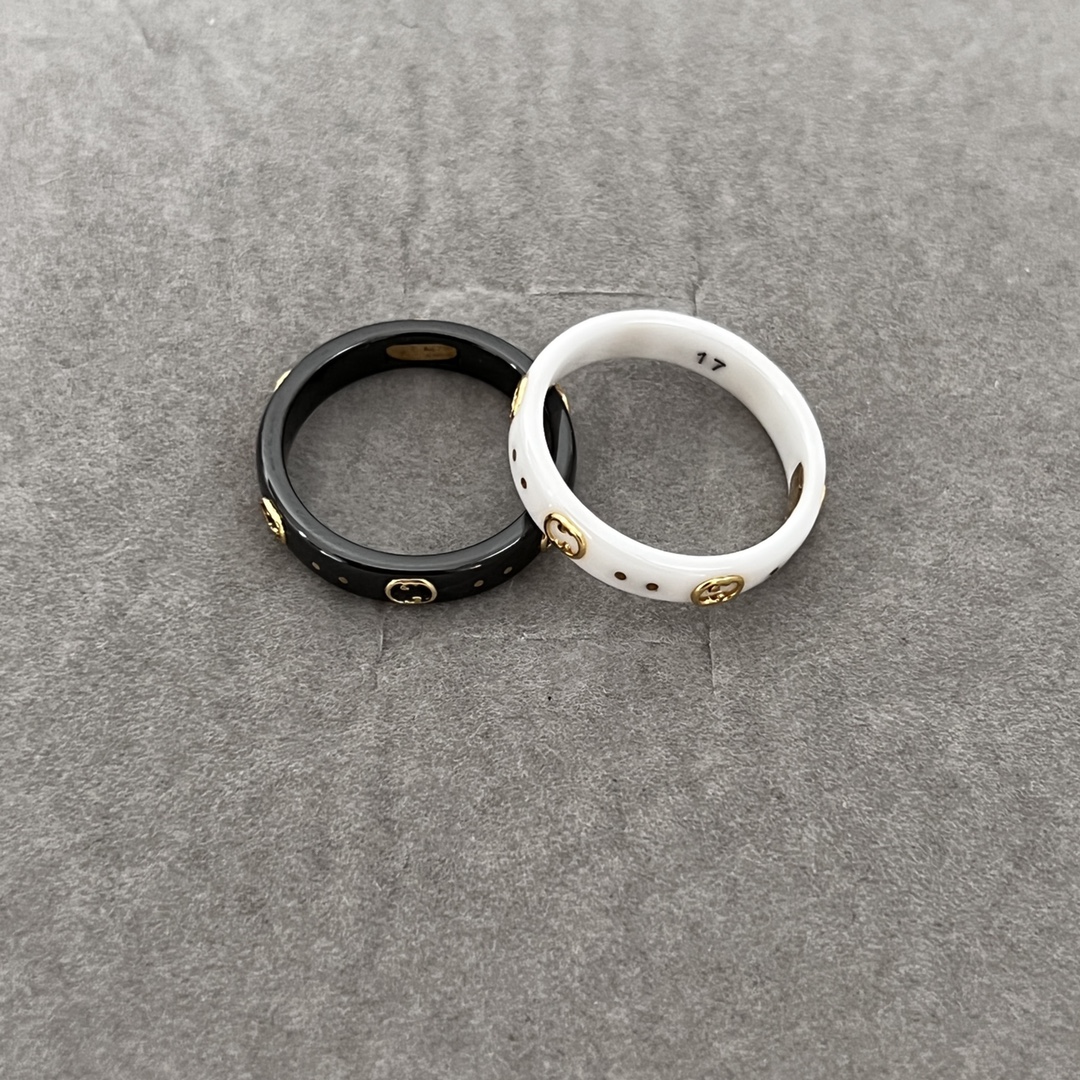 Gucci Icon Ring 18k With Interlocking G In Black - 