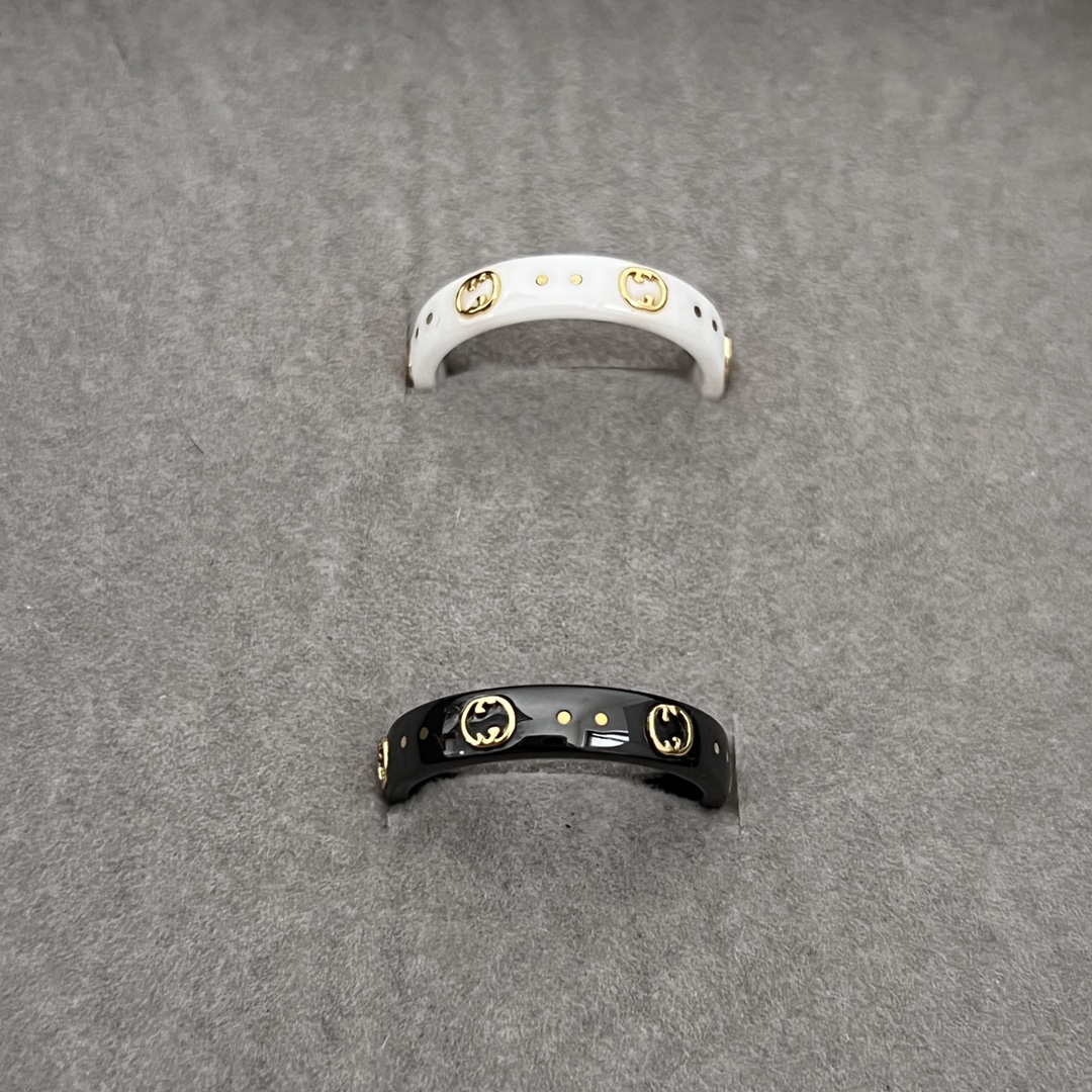 Gucci Icon Ring 18k With Interlocking G In Black - 