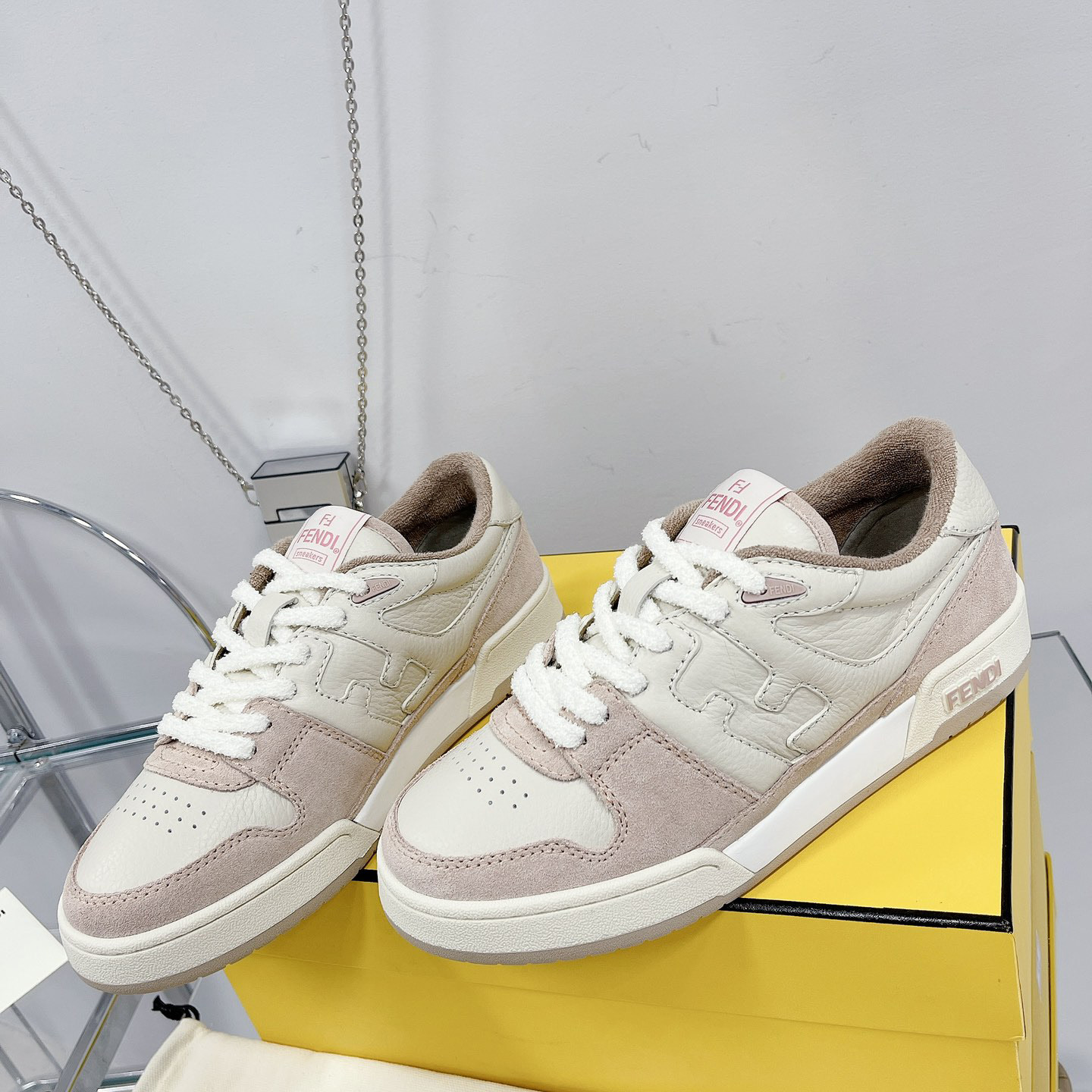 Fendi Match Pink Suede Low Tops Sneaker - DesignerGu