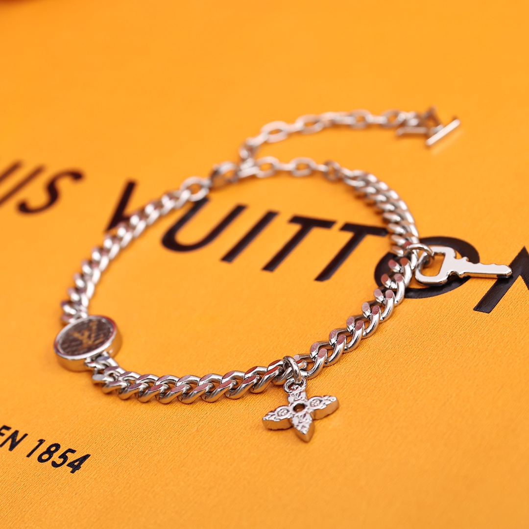 Louis Vuitton Monogram Lock Bracelet - DesignerGu