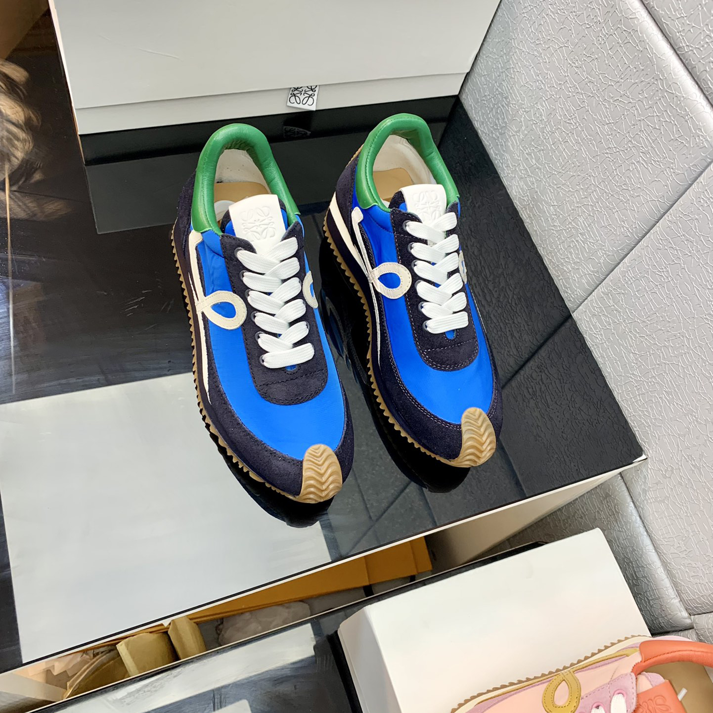 Loewe Flow Runner In Technical Mesh And Suede - 