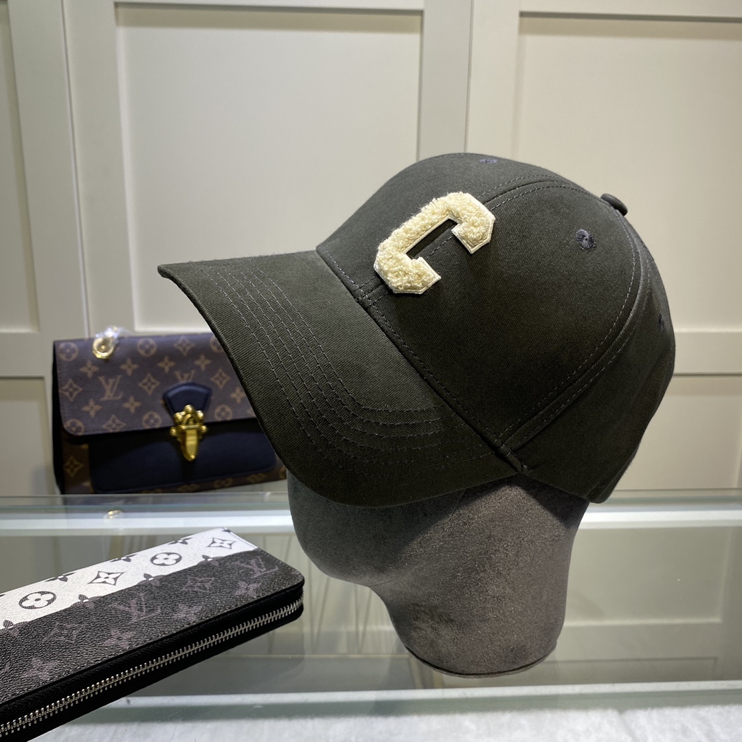 Celine 'C' Logo Flocking Baseball Cap - DesignerGu