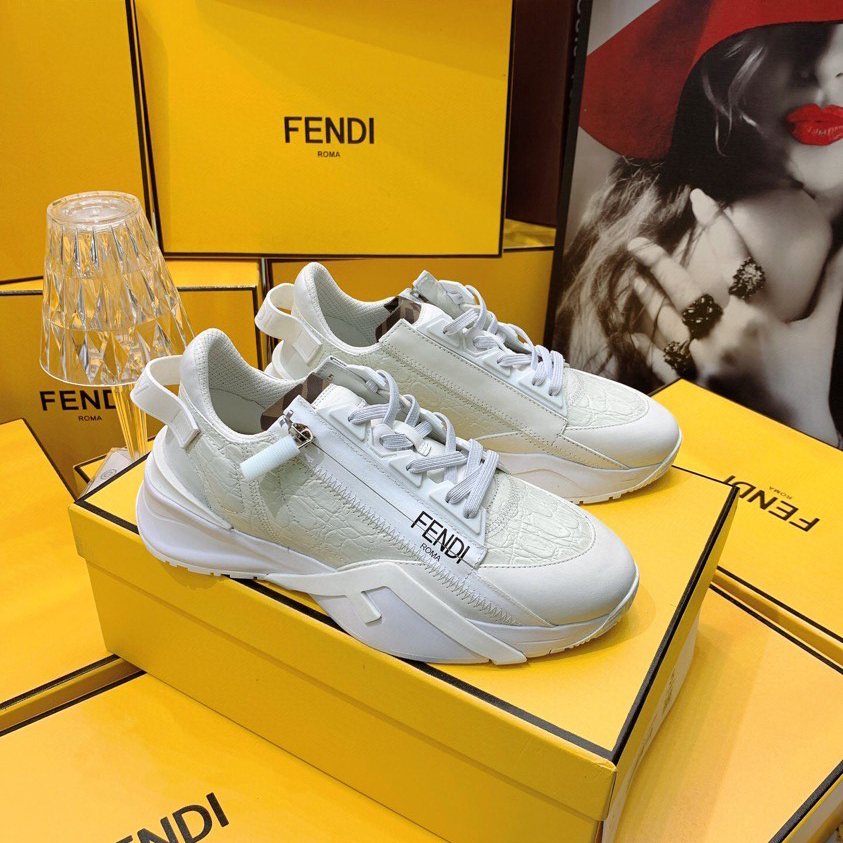 Fendi Flow Beige Suede Low-Tops Sneakers - DesignerGu