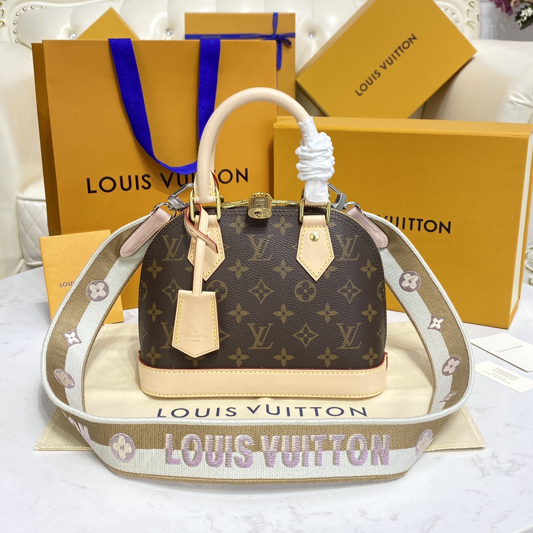 Louis Vuitton Alma BB Monogram Canvas Handbag (23.5-17.5-11.5cm)     M53152 - DesignerGu