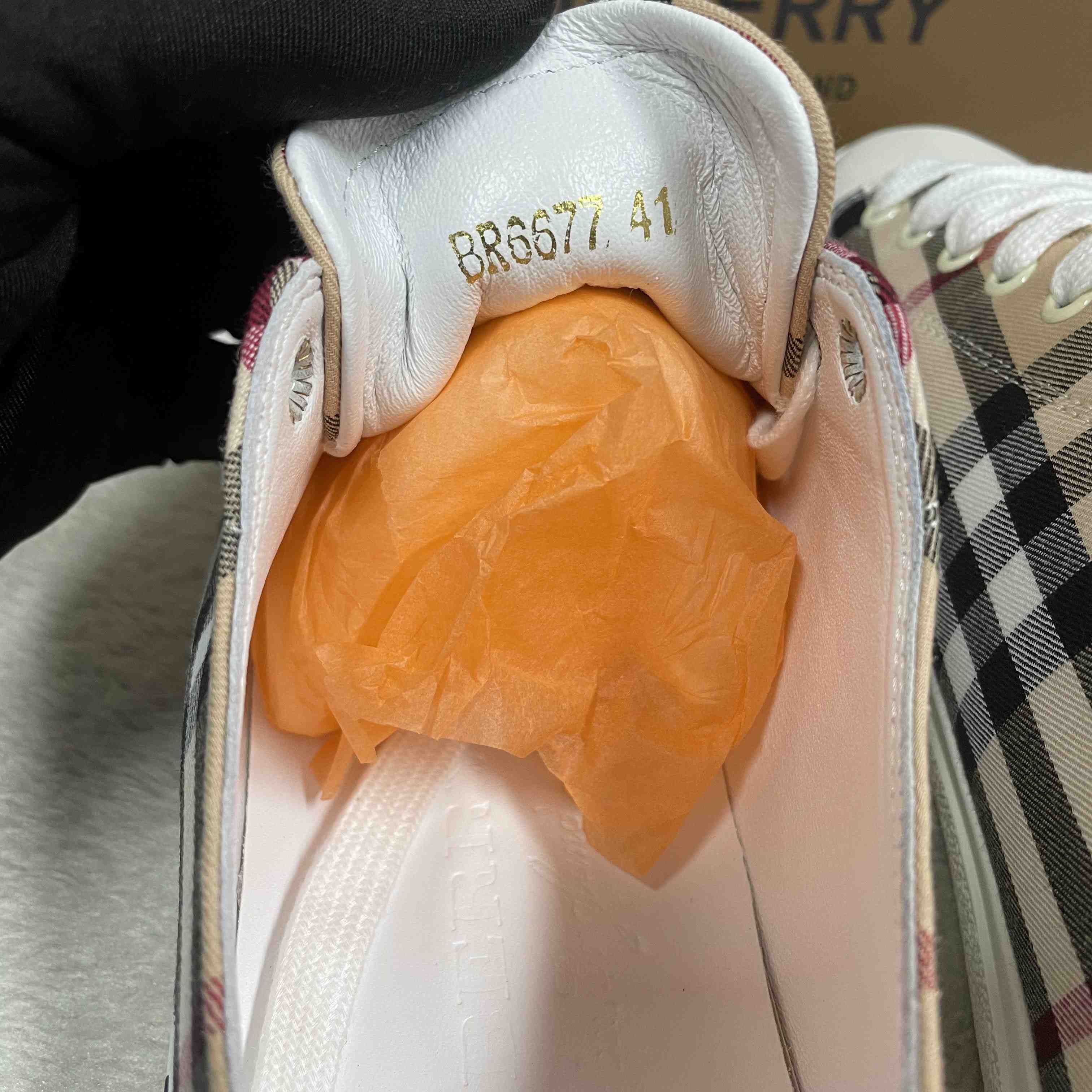 Burberry Logo Print Vintage Check Cotton Sneakers - DesignerGu
