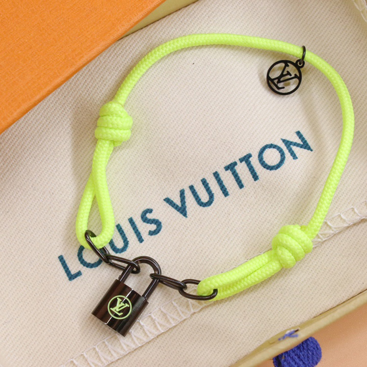 Louis Vuitton Silver Lockit X Virgil Abloh Bracelet, Black Titanium     Q05268 - 