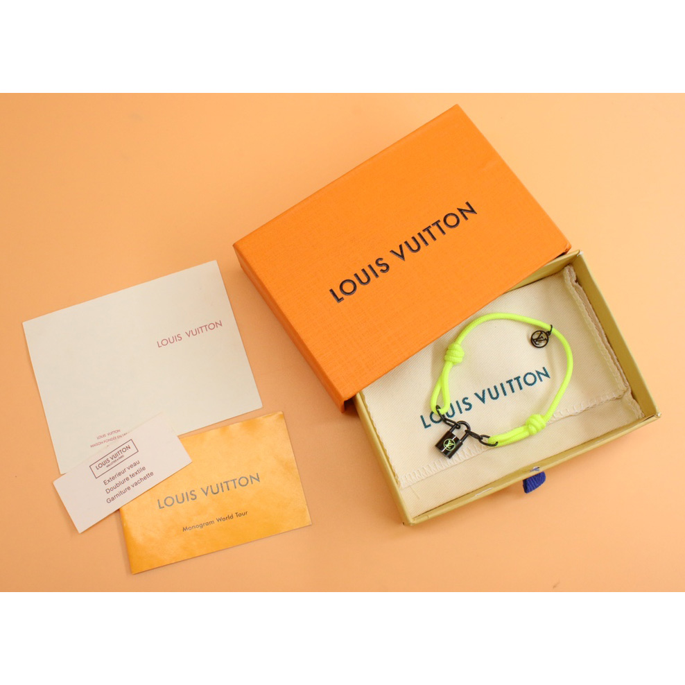 Louis Vuitton Silver Lockit X Virgil Abloh Bracelet, Black Titanium     Q05268 - 