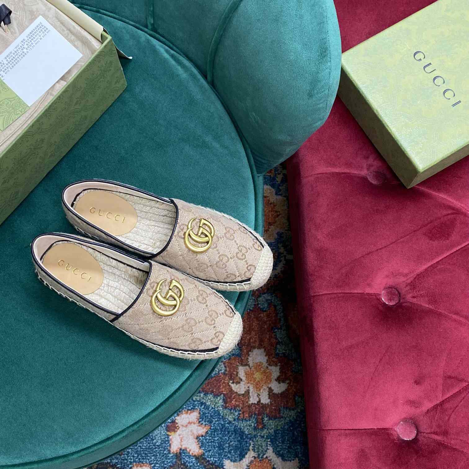 Gucci Women's GG Matelassé Canvas Espadrille - DesignerGu