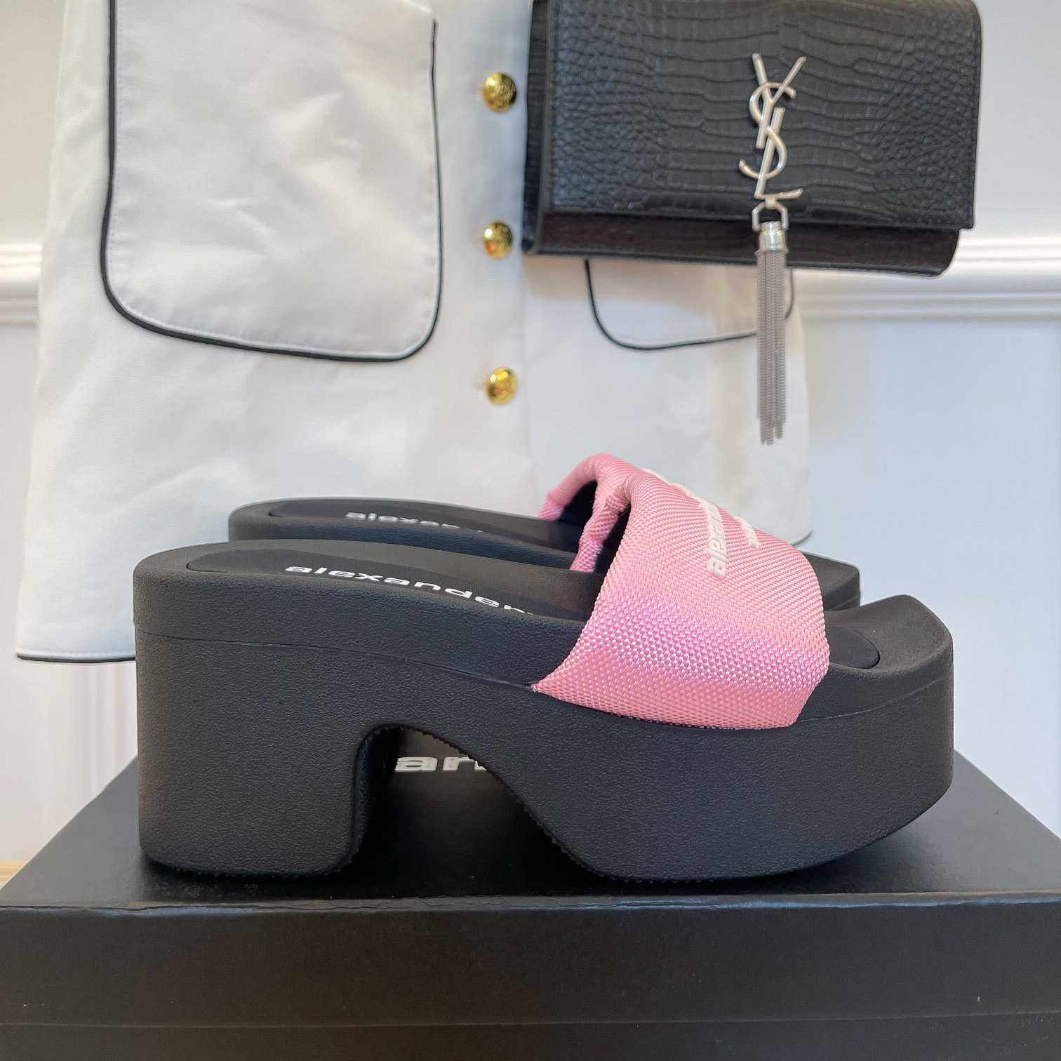 Alexander Wang Aw Platform Slide In Nylon - 
