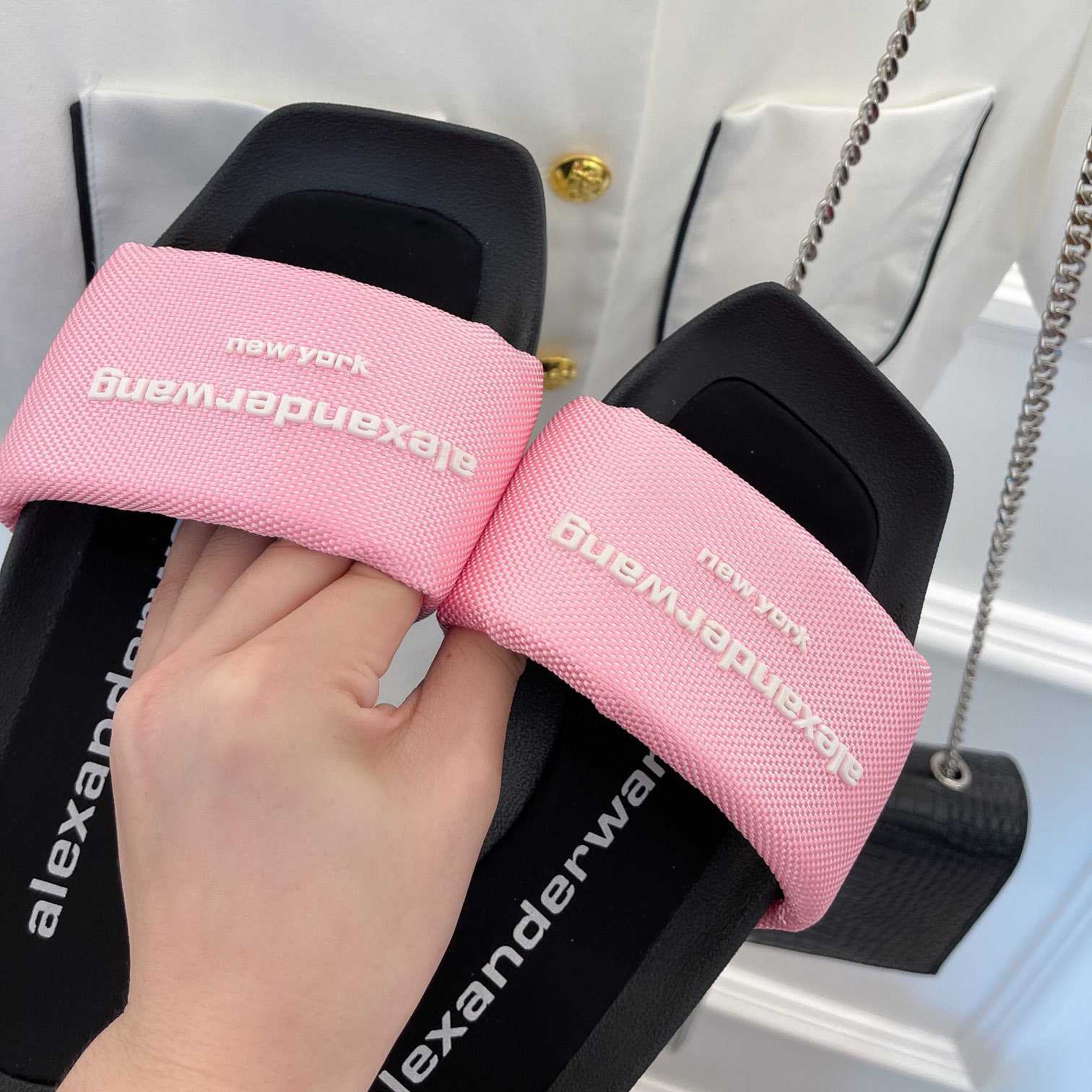Alexander Wang Aw Platform Slide In Nylon - DesignerGu