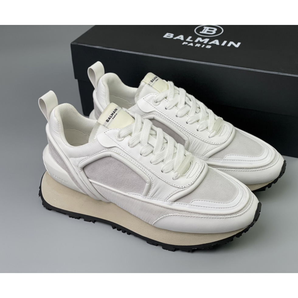 Balmain Velvet Nylon And Mesh Racer Low-Top Sneakers(upon uk size) - DesignerGu