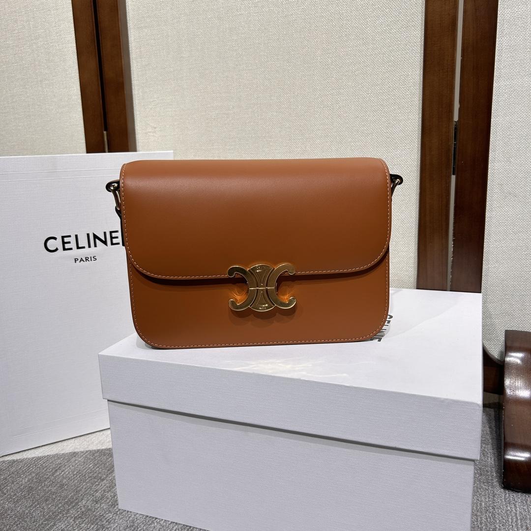 Celine Classique Triomphe Bag In Natural Calfskin     - DesignerGu