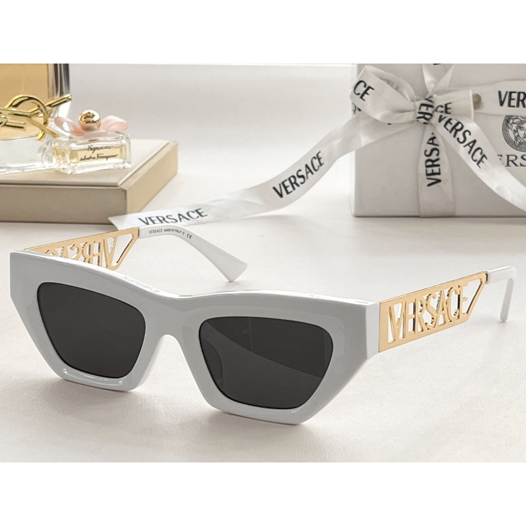 Versace 90s Vintage Logo Cat-Eye Sunglasses     VE4967  - DesignerGu