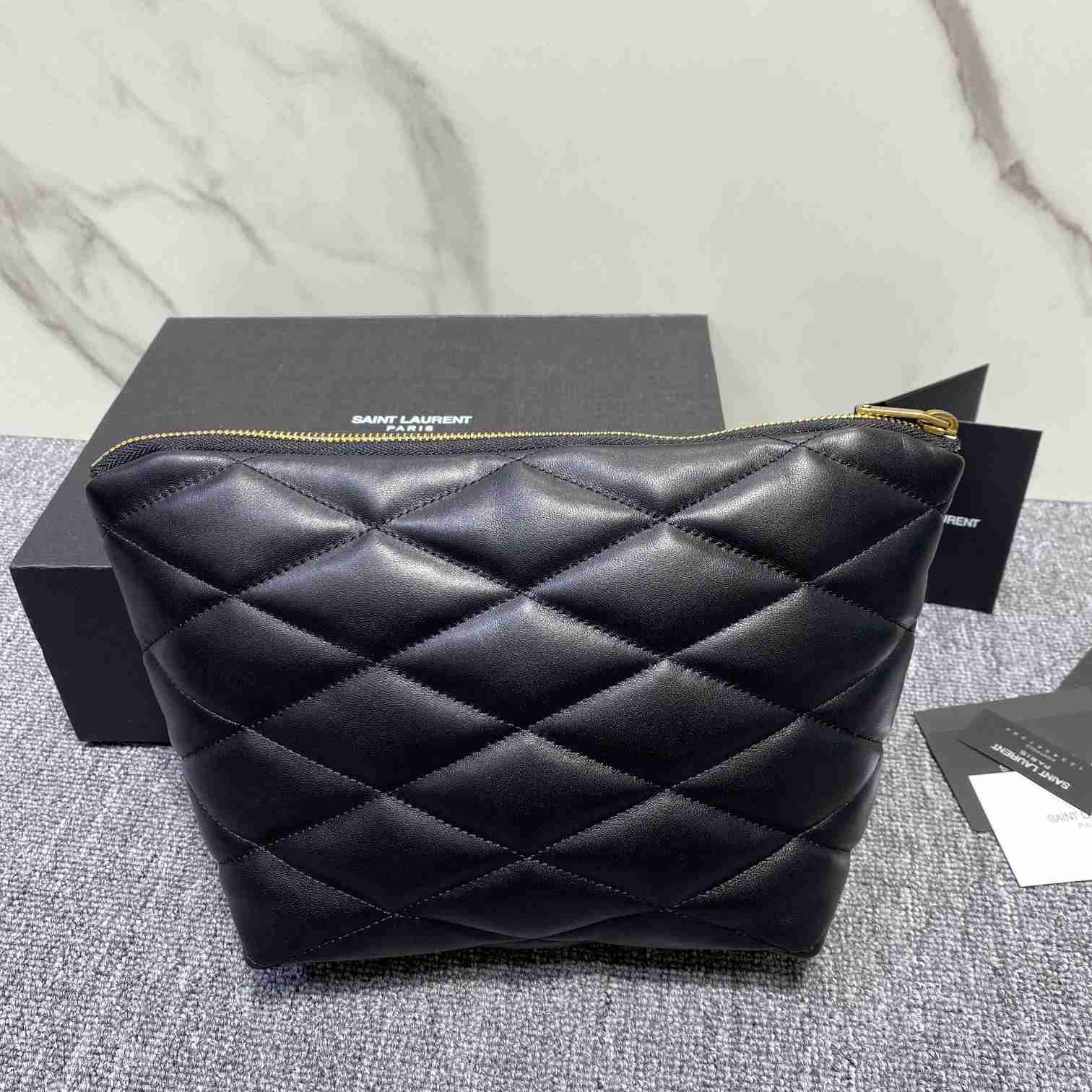 Saint Laurent Sade Pouch In Quilted Lambskin - 