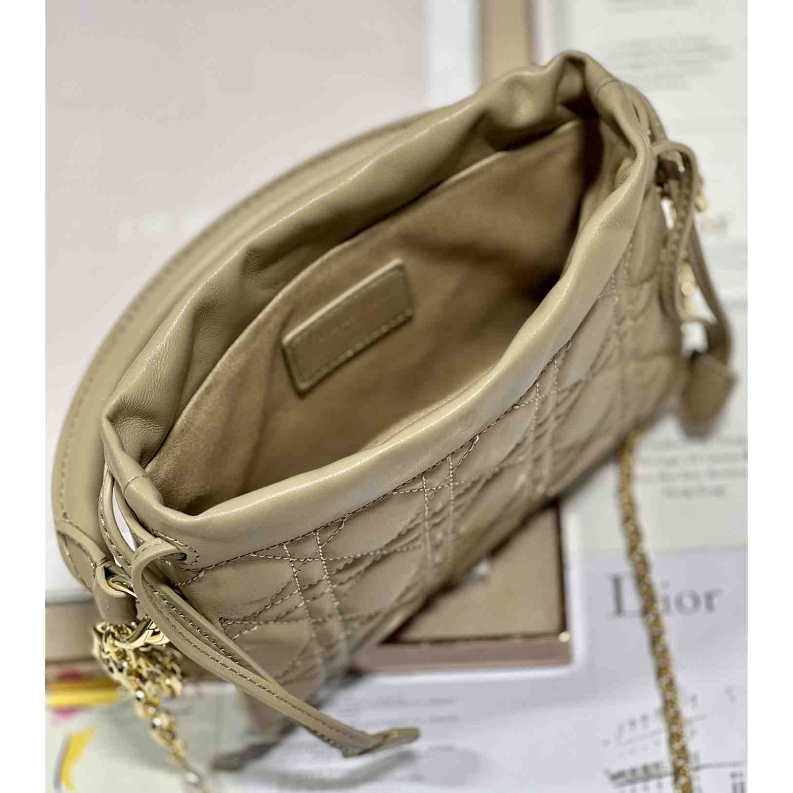 Dior Lady Dior Top Handle Drawstring Mini Bag - 