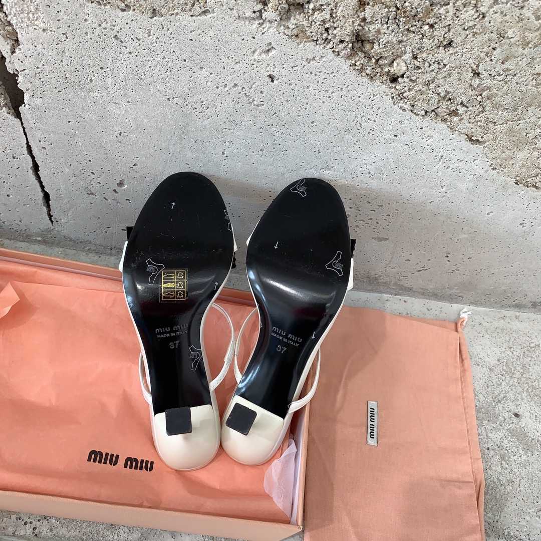 Miu Miu Satin Bow Sandals - DesignerGu