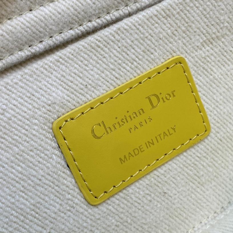 Dior Denim Macrocannage Lady D-Joy Yellow(26*6*14cm) - 