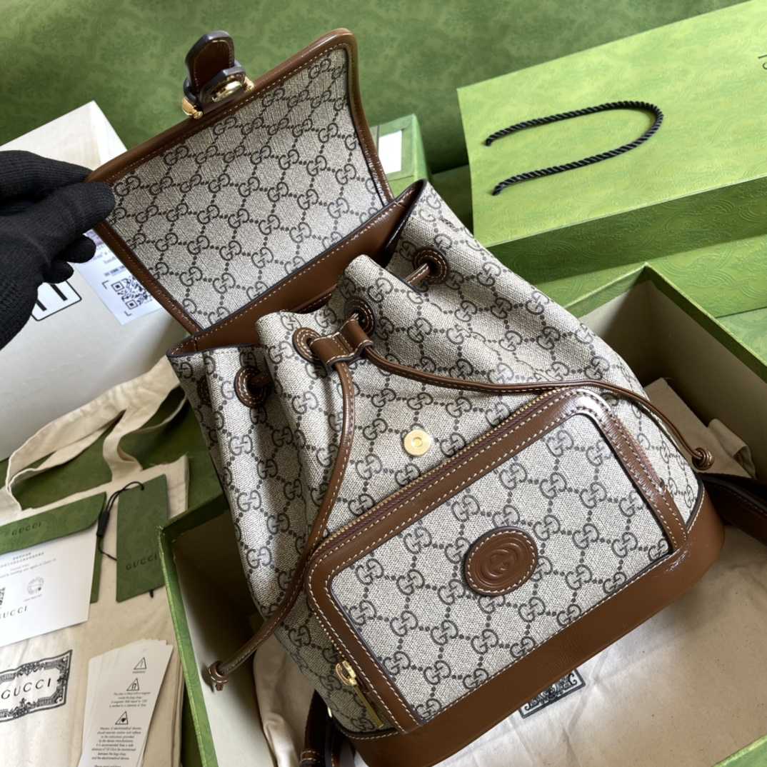 Gucci Backpack With Interlocking G(26.5- 30- 13cm) - 