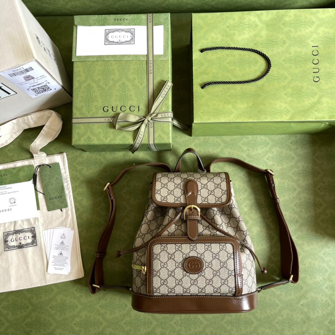 Gucci Backpack With Interlocking G(26.5- 30- 13cm) - 