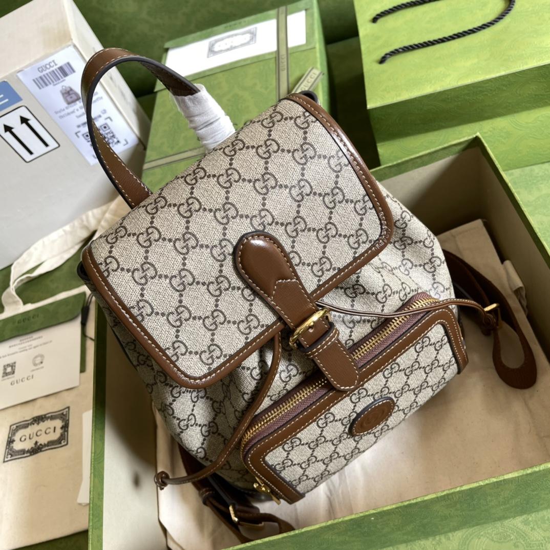 Gucci Backpack With Interlocking G(26.5- 30- 13cm) - 