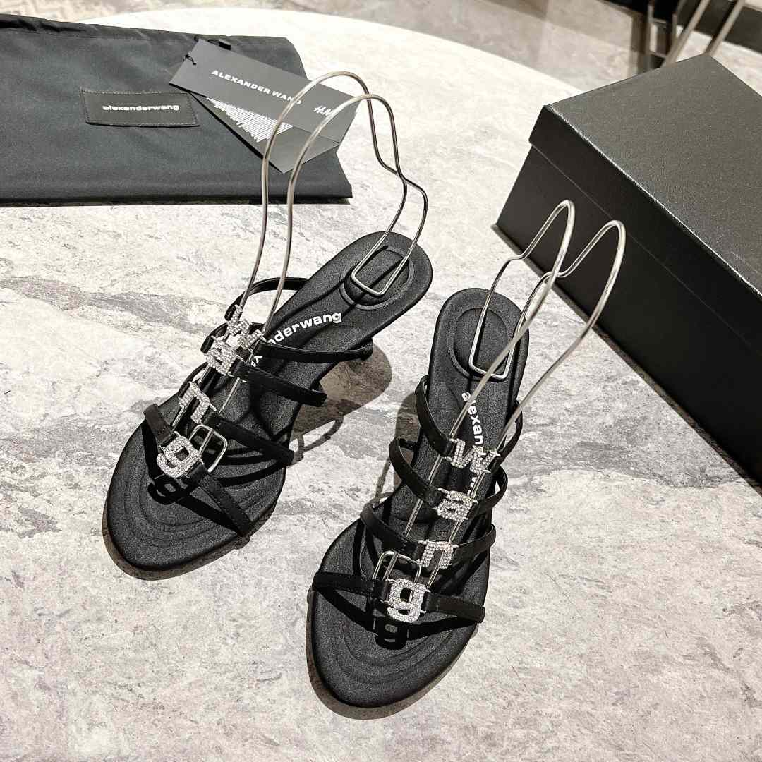 Alexander Wang Nala 65/80 Logo Sandal In Satin - 