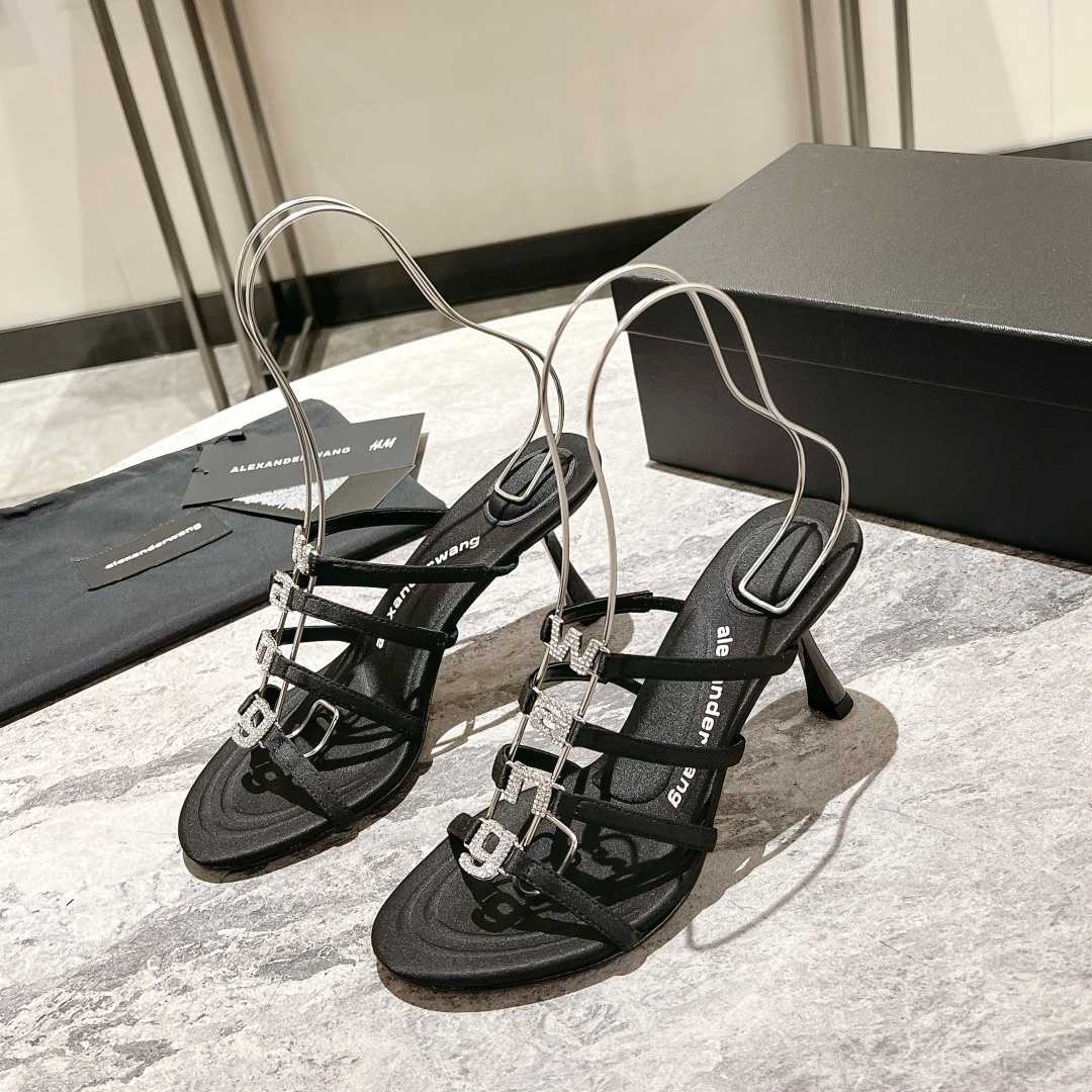 Alexander Wang Nala 65/80 Logo Sandal In Satin - 