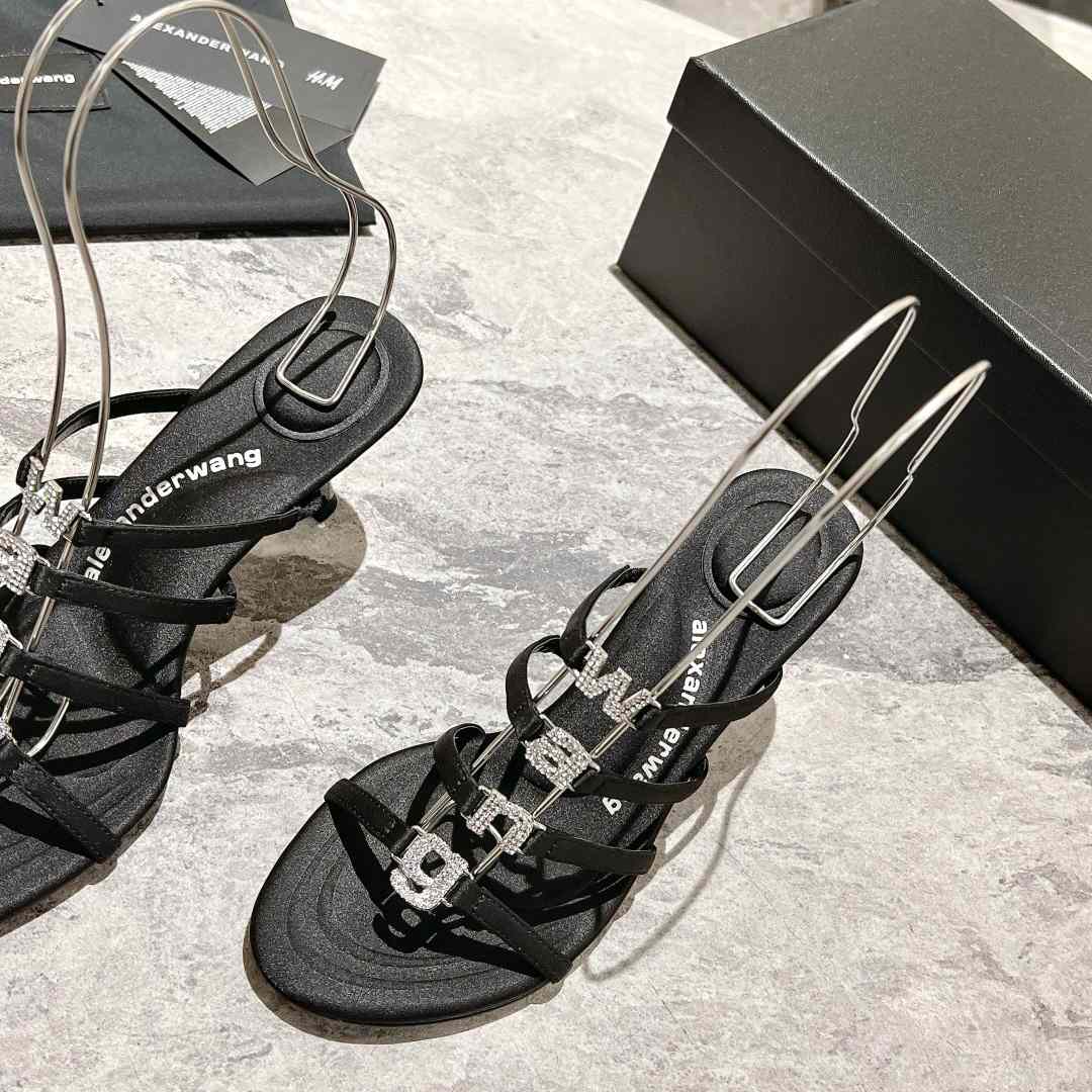 Alexander Wang Nala 65/80 Logo Sandal In Satin - 