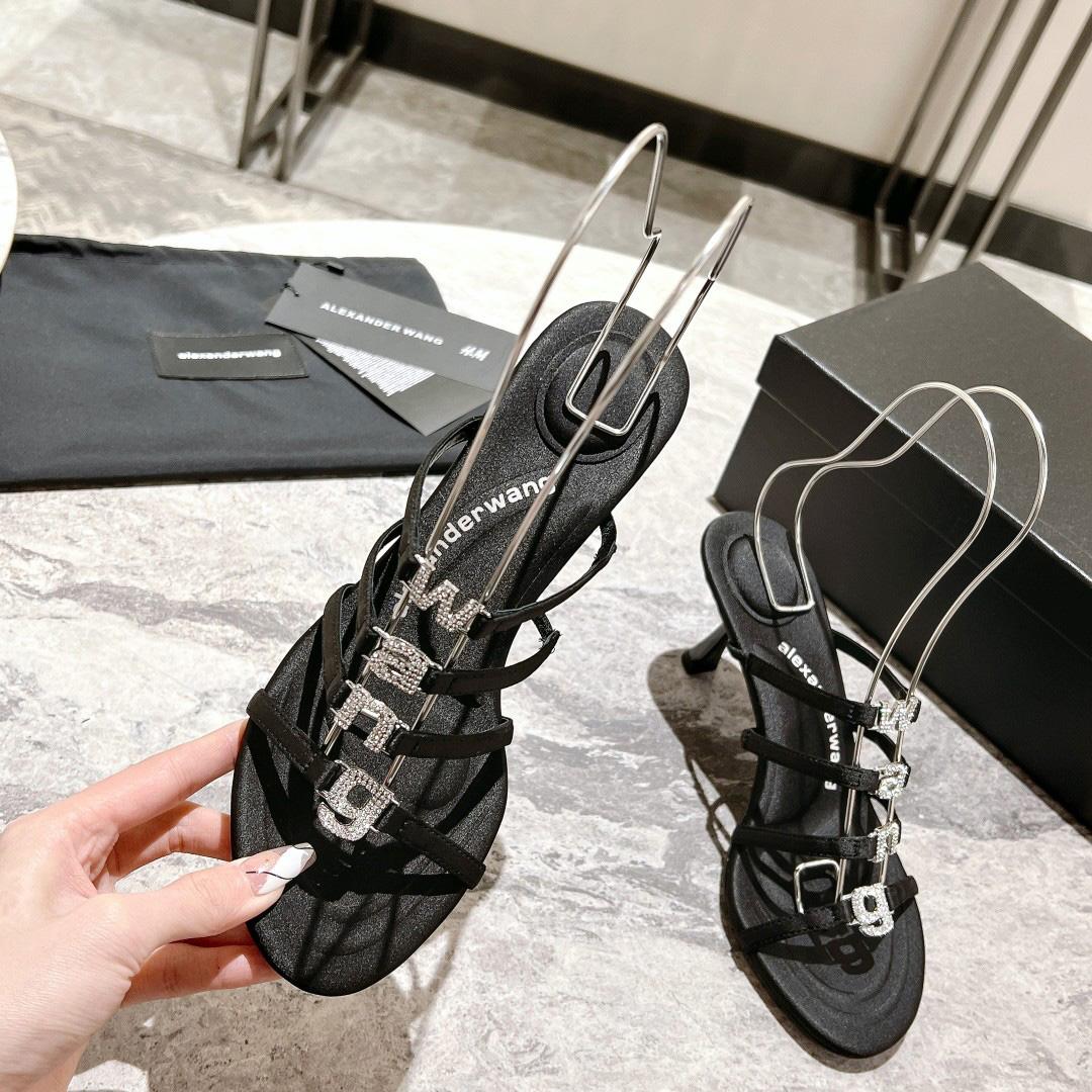 Alexander Wang Nala 65/80 Logo Sandal In Satin - 