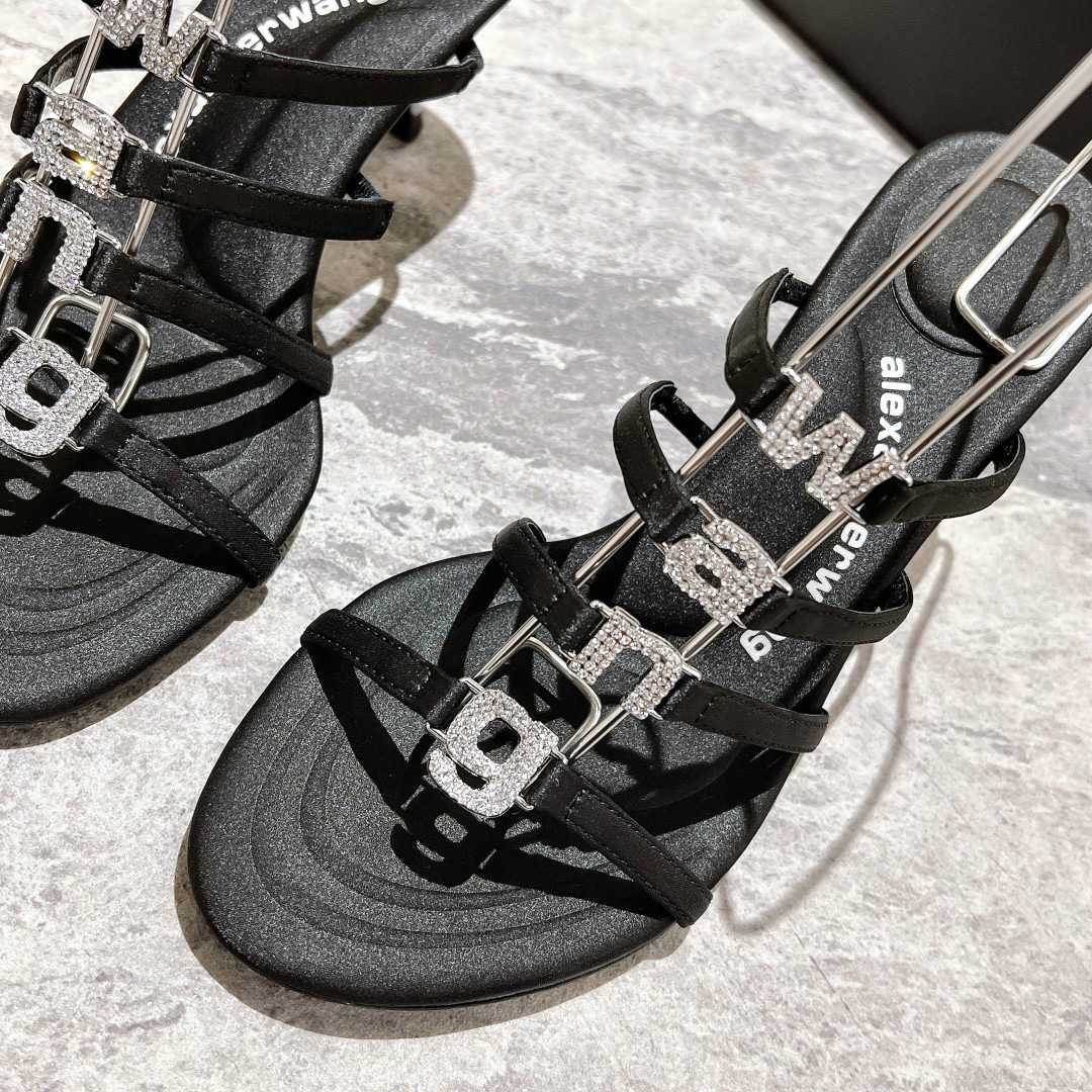 Alexander Wang Nala 65/80 Logo Sandal In Satin - 