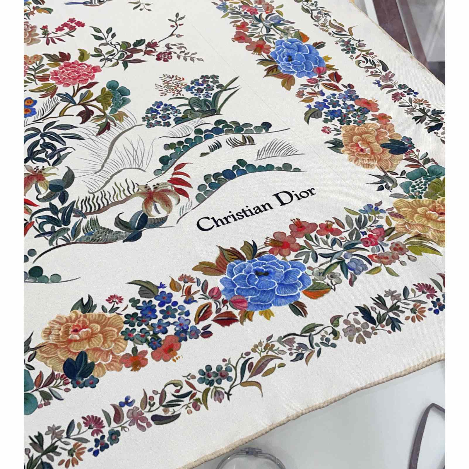 Dior Jardin d'Hiver 90 Square Scarf - DesignerGu