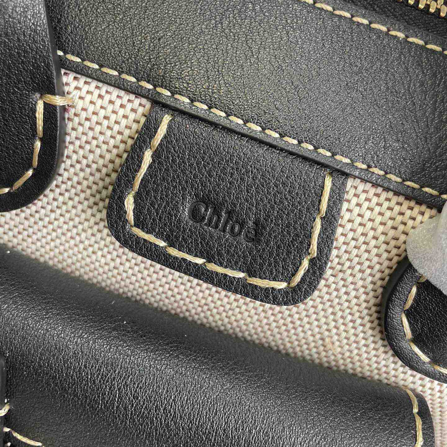 Chloe Edith Beige Black Mini In Shoulder Bags(26.5-16-11cm) - 