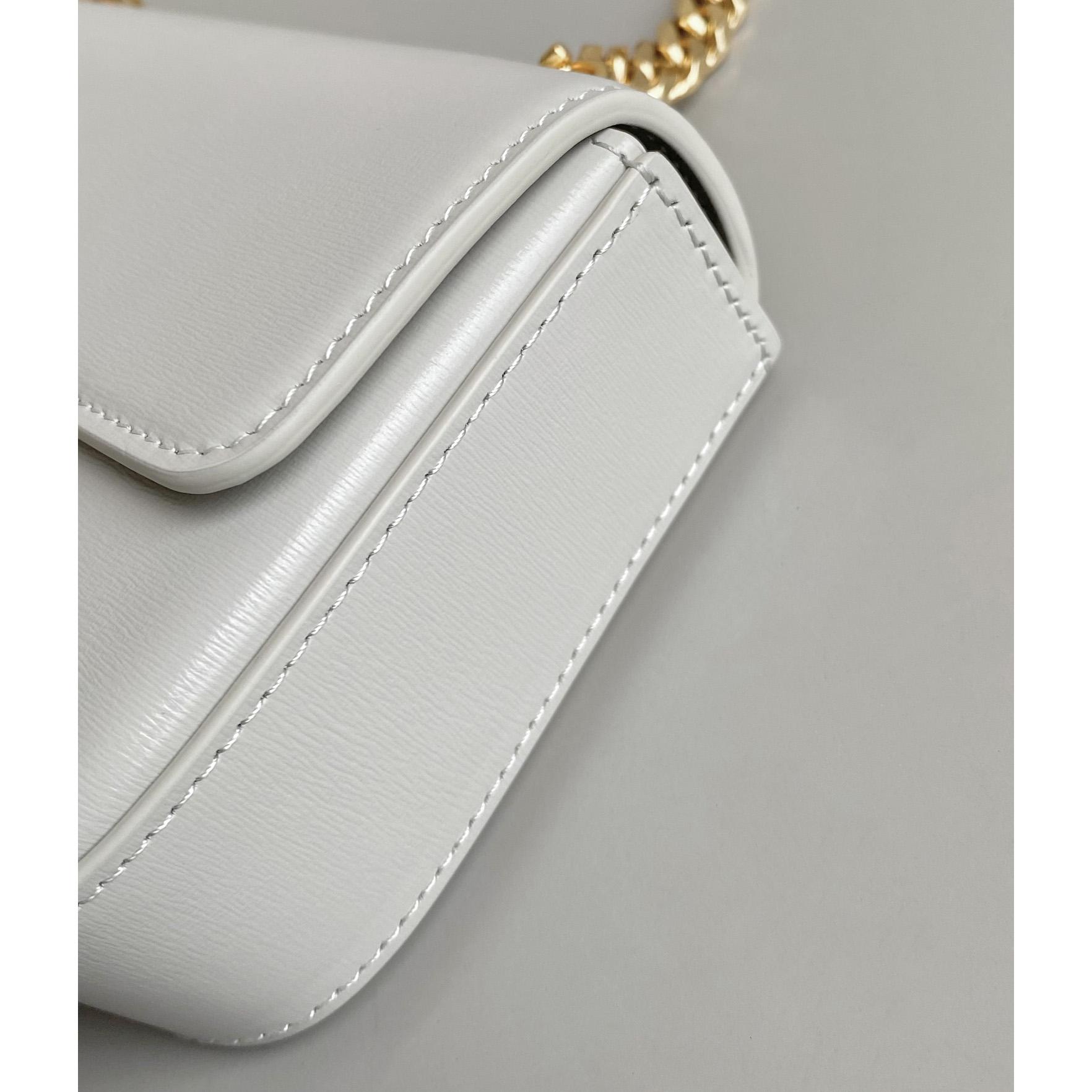 Celine Chain Shoulder Bag Triomphe In Shiny Calfskin - DesignerGu