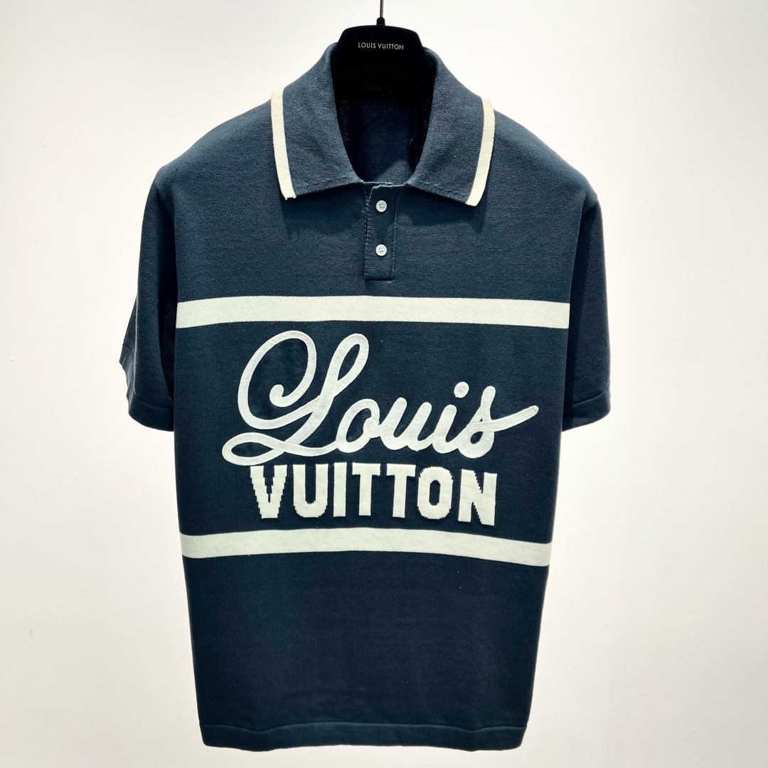 Louis Vuitton Vintage Cycling Polo Blue Grey. Size Xs