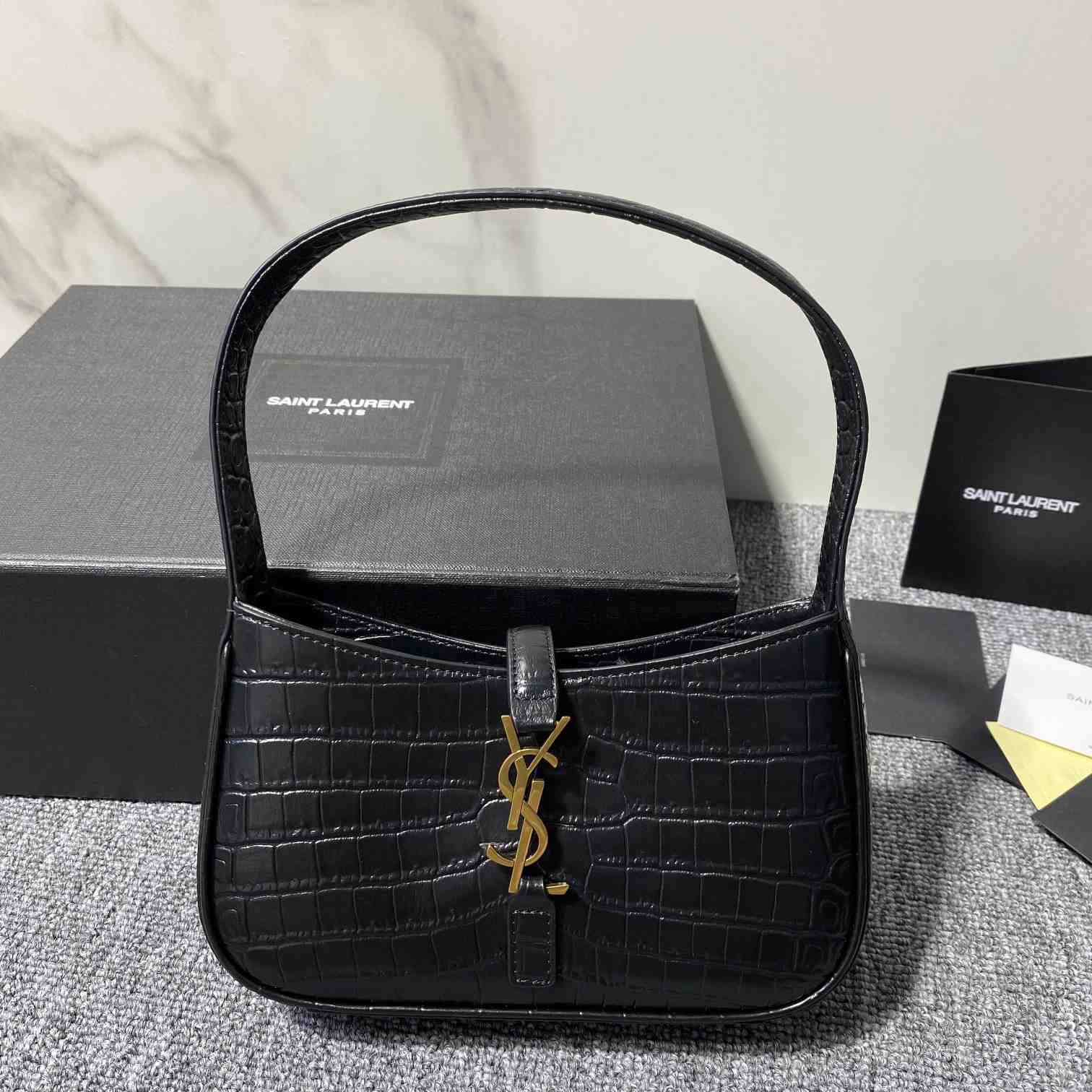 Saint Laurent 5A7 Crocodile-embossed Shoulder Bag(19x12.5x4.5) - DesignerGu