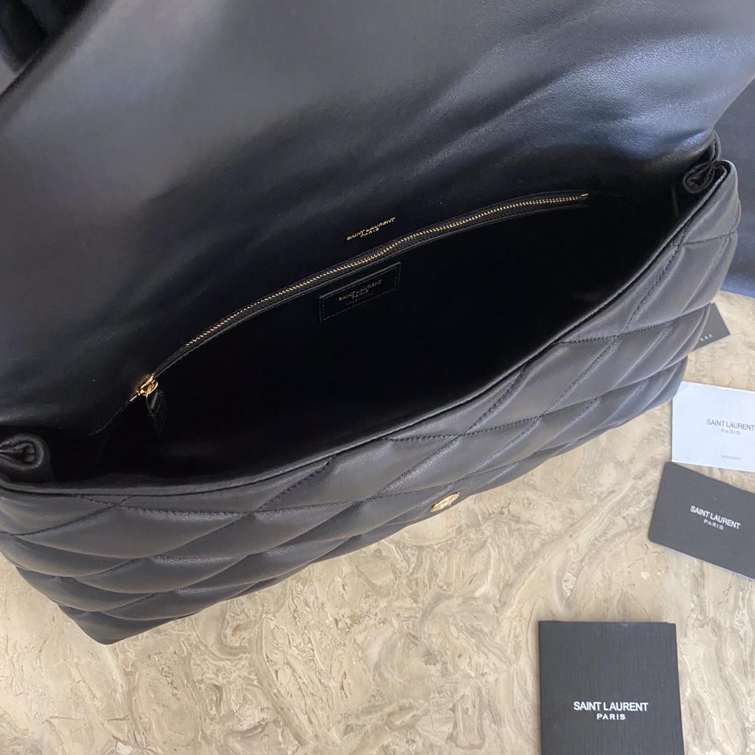 Saint Laurent Sade Puffer Quilted Leather Clutch In Black  - 