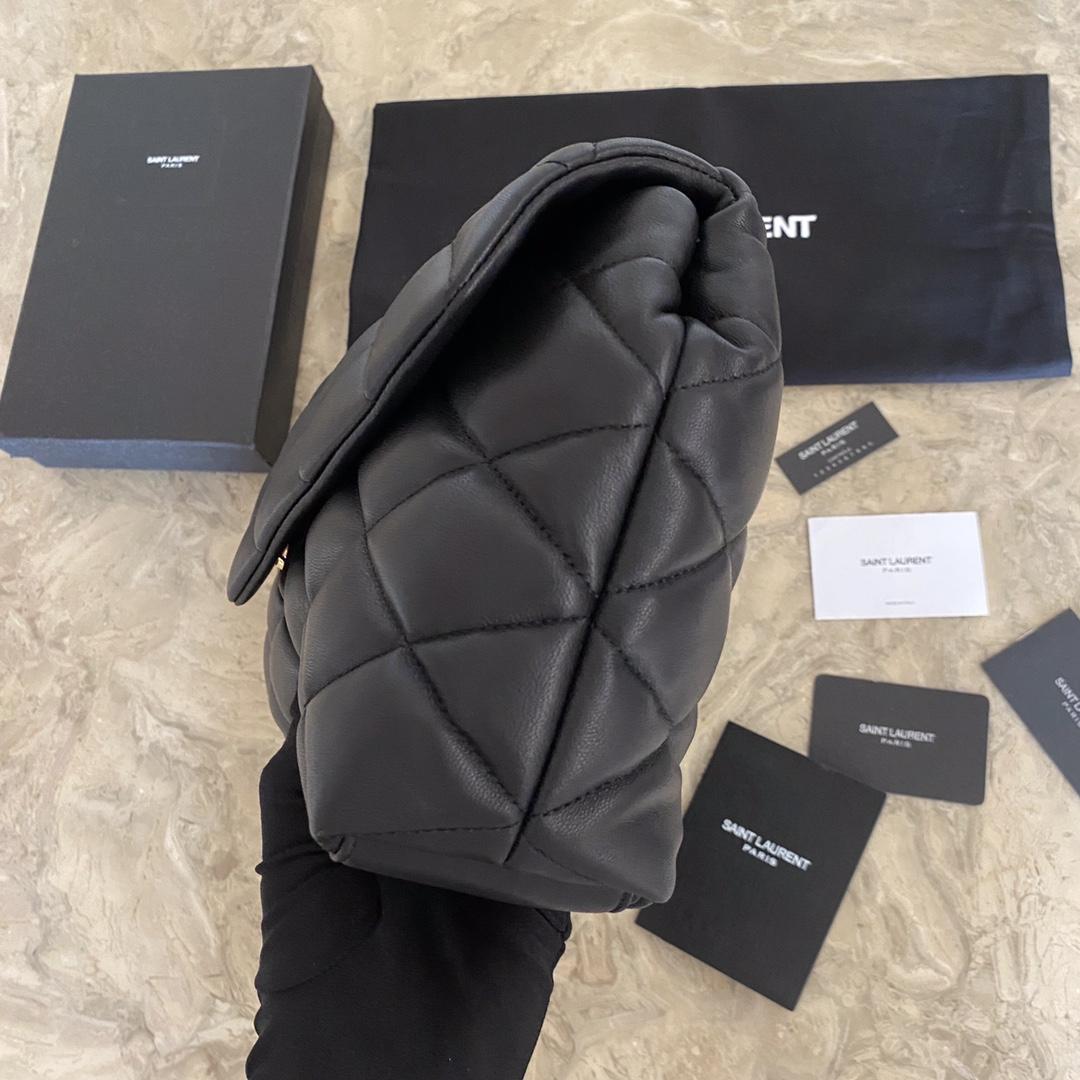 Saint Laurent Sade Puffer Quilted Leather Clutch In Black  - 