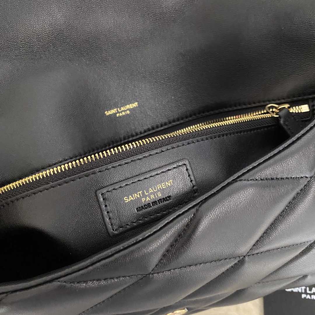 Saint Laurent Sade Puffer Quilted Leather Clutch In Black  - 