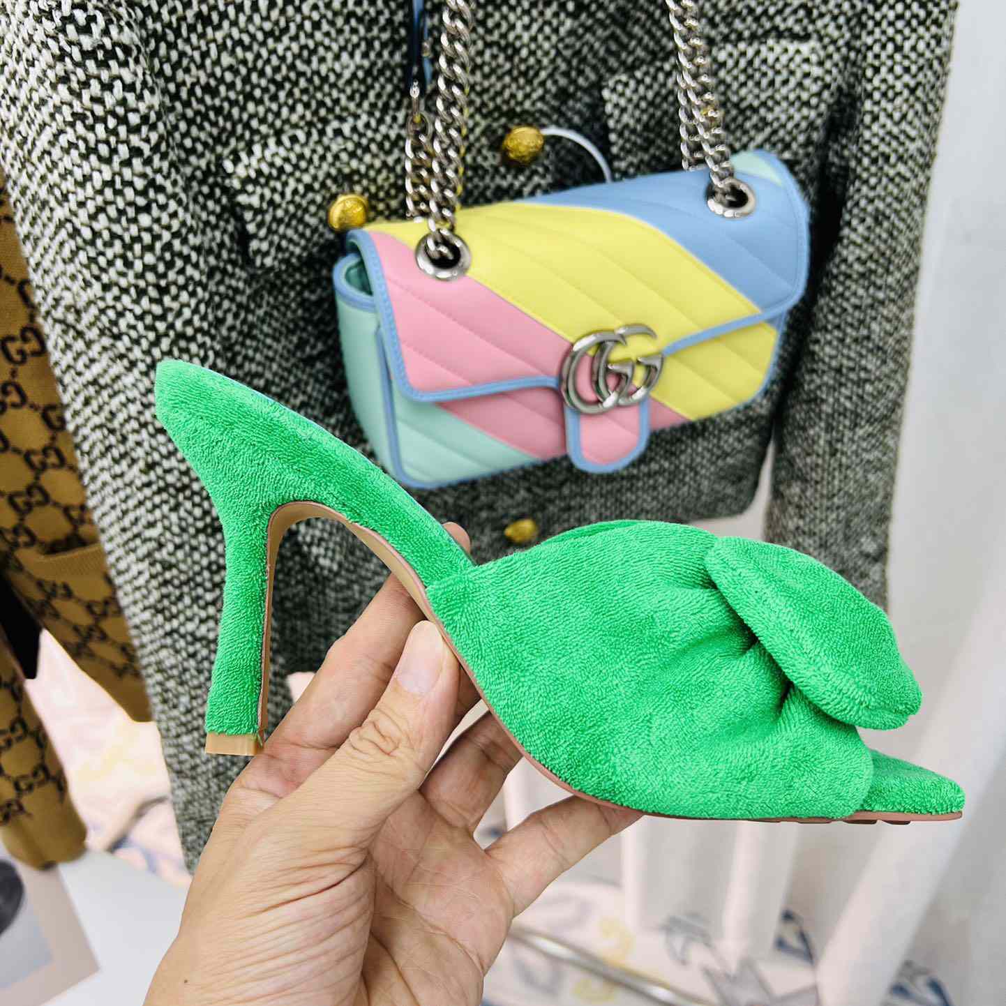 Bottega Veneta Green Heeled Sandals - 