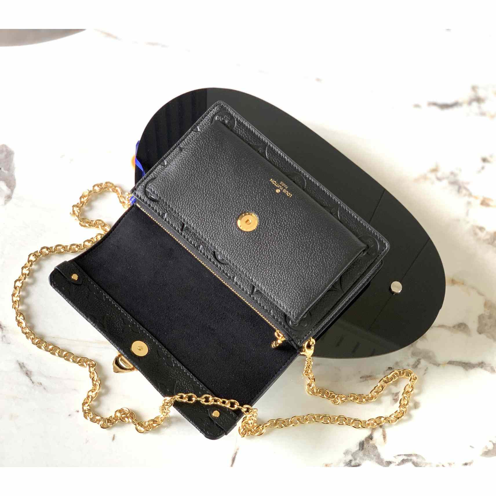 Louis Vuitton Black Monogram Empreinte Leather Vavin Wallet On Chain (19x 12.5 x 4 cm)    M67839 - 